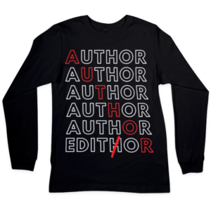 Kaos Lengan Panjang 'Author' Warna Hitam