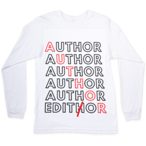 Kaos Lengan Panjang 'Author' Warna Putih