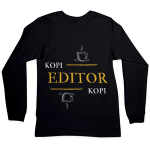 Kaos Lengan Pendek 'Editor' Warna Hitam