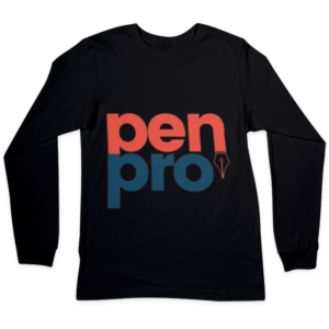 Kaos Lengan Panjang 'PenPro' Warna Hitam