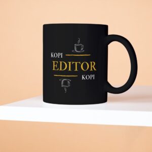 Mug 'Editor' Warna Hitam